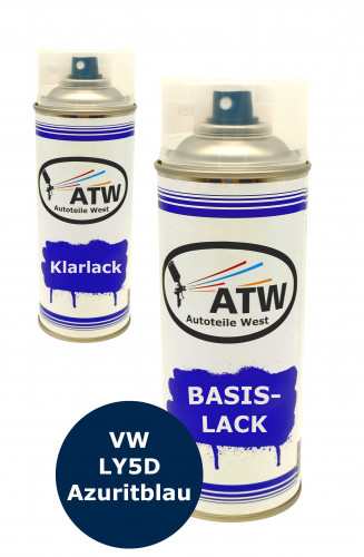 Autolack für VW LY5D Azuritblau +400ml Klarlack Set